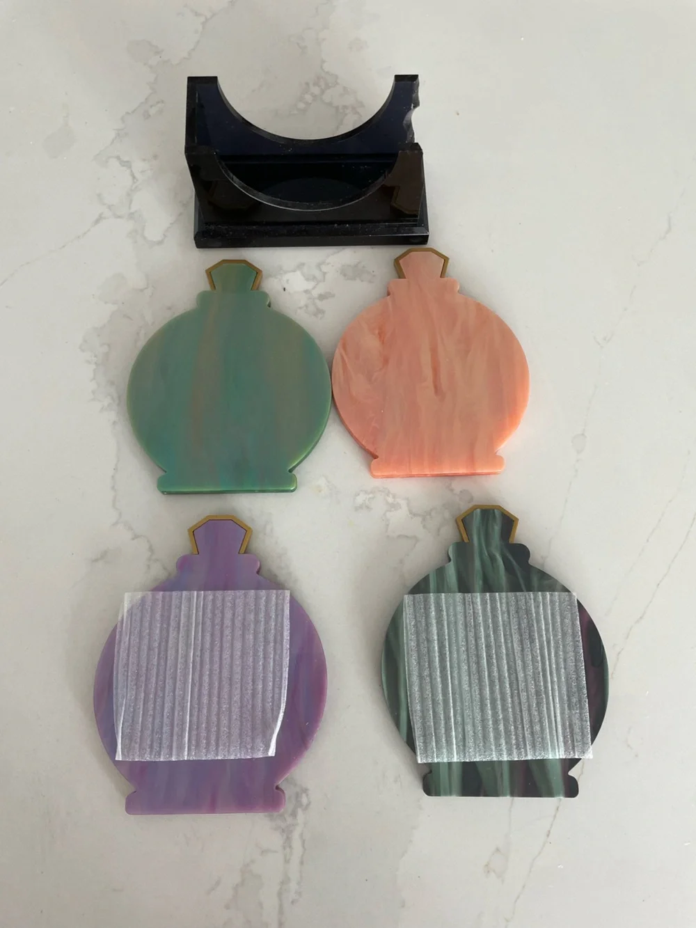 Halloween Apothecary Resin Coaster Set with Holder